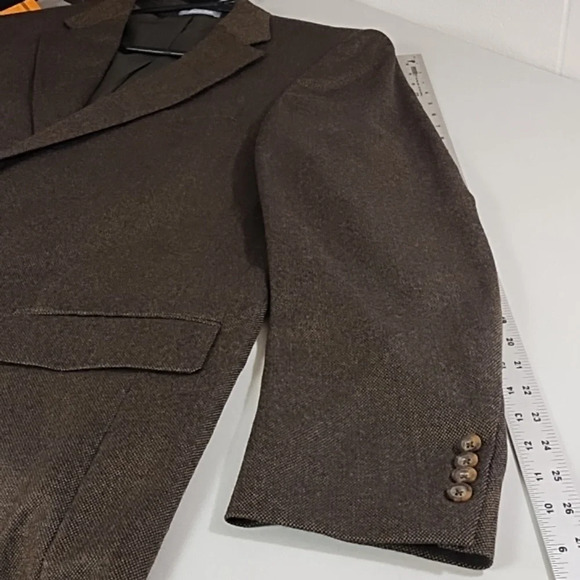 Oscar De Larenta 100% Wool Blazer suit Coat Jacket Brown & Black 46 Long - Picture 10 of 12